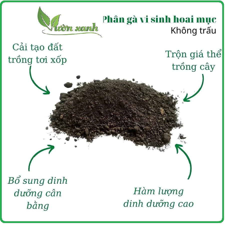 Phân gà hữu cơ Nhật viên nén (túi zip 1kg)  bón hoa hồng, hoa giấy, cây cảnh, phân bón rau sạch